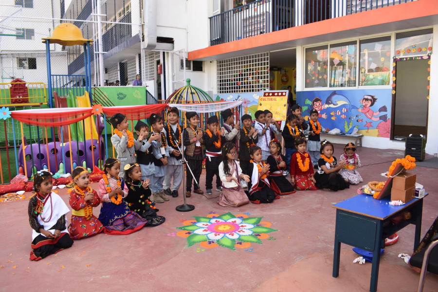 Students are celebrate tihar