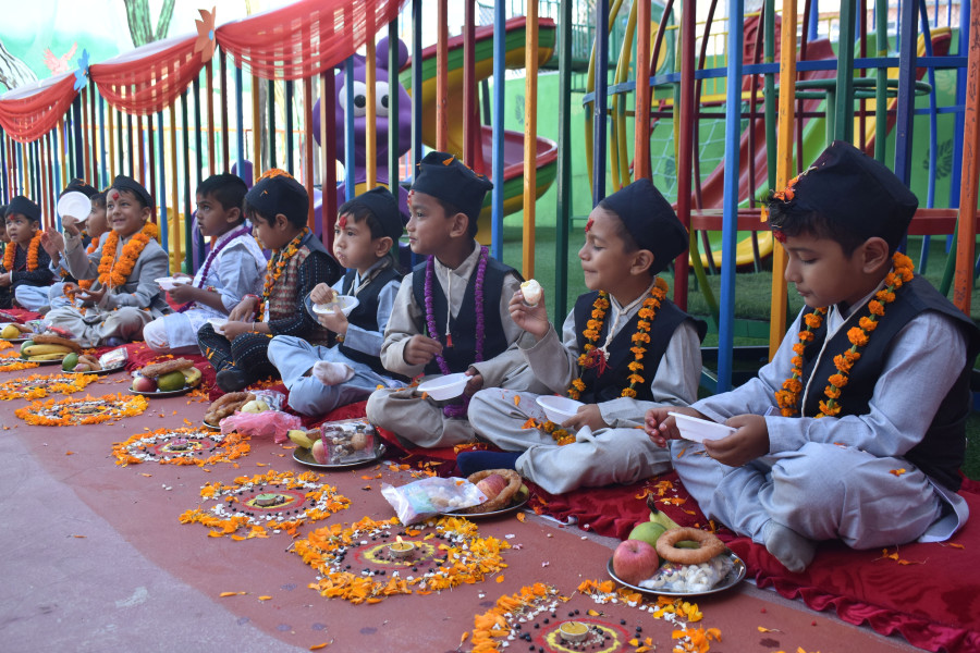 children are celebrating tihar