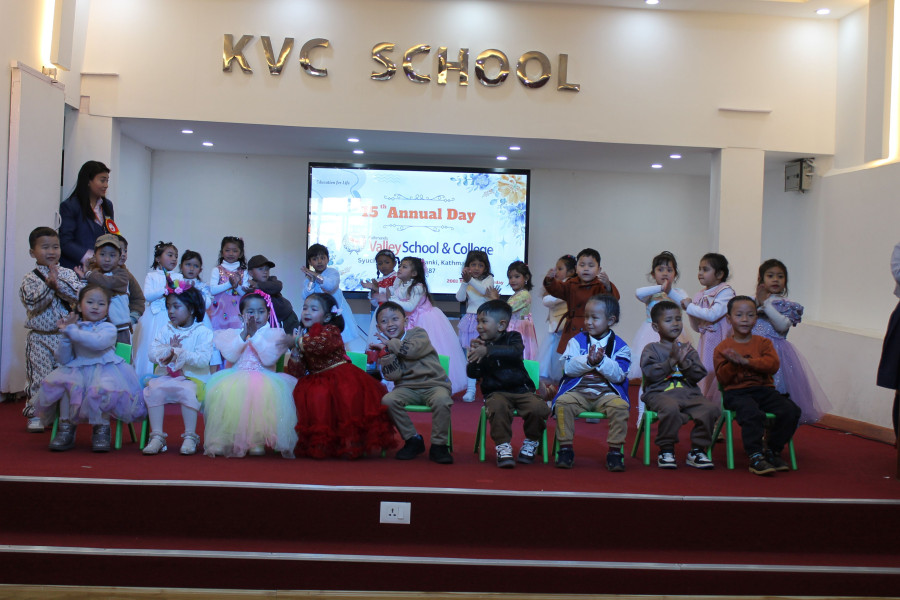 Preschool children participating in annual day cultural program