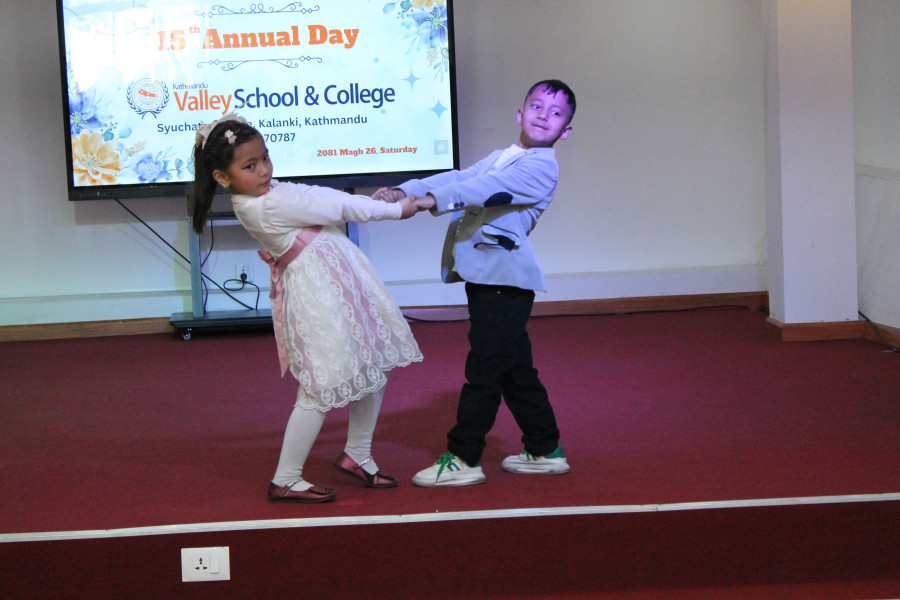 Preschool students showcasing talent during school annual function