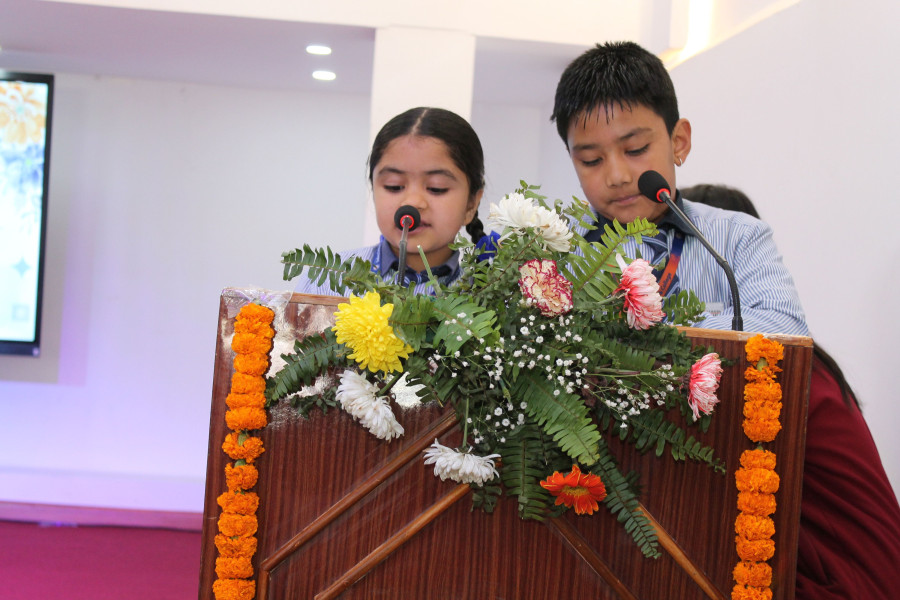 Annual day celebration featuring preschool students stage performance